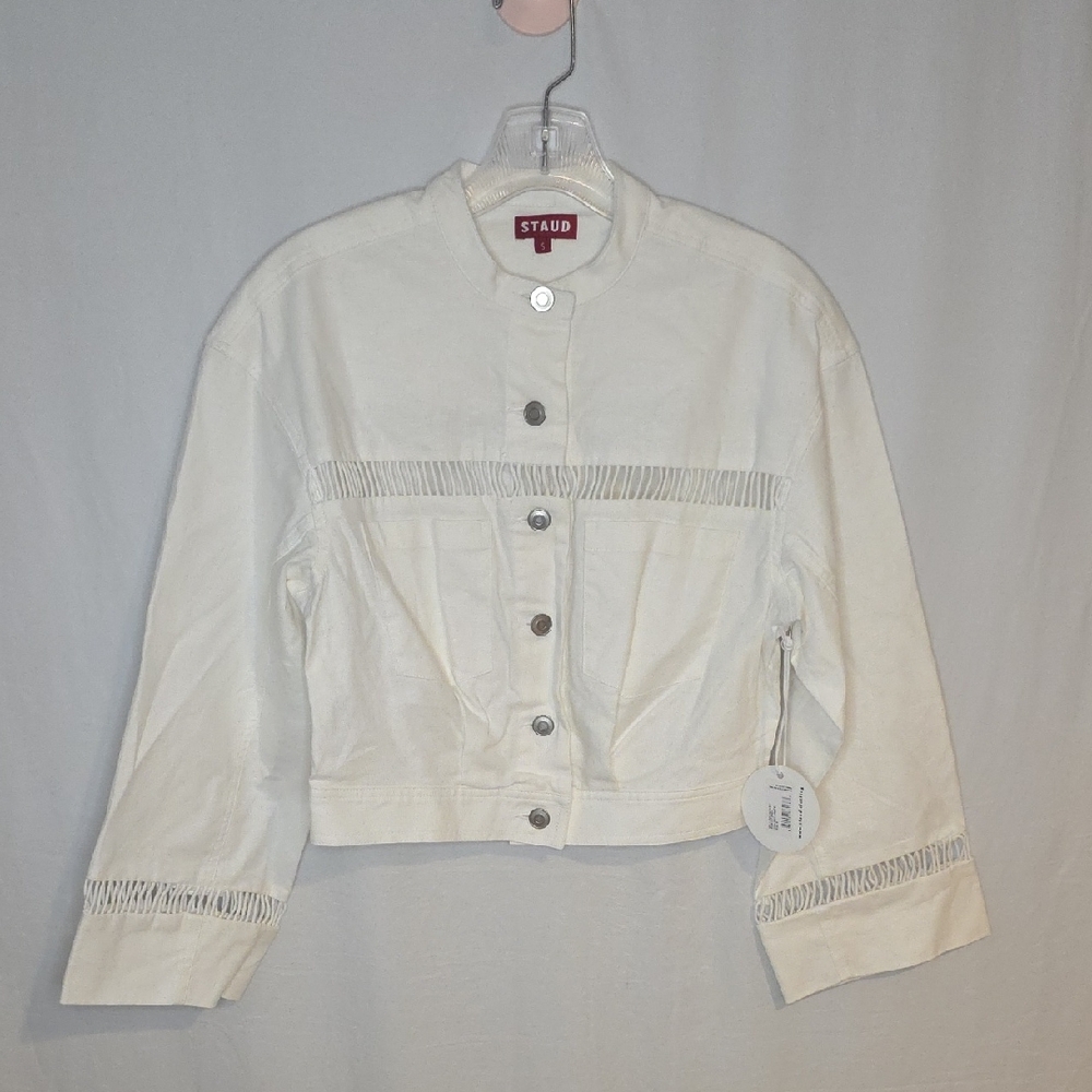 STAUD Cream Jean Jacket
